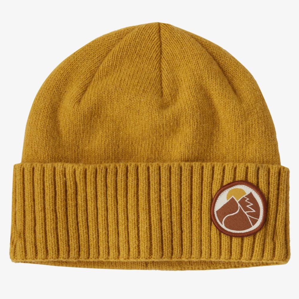 Patagonia Gold Beanie Hat with Patch